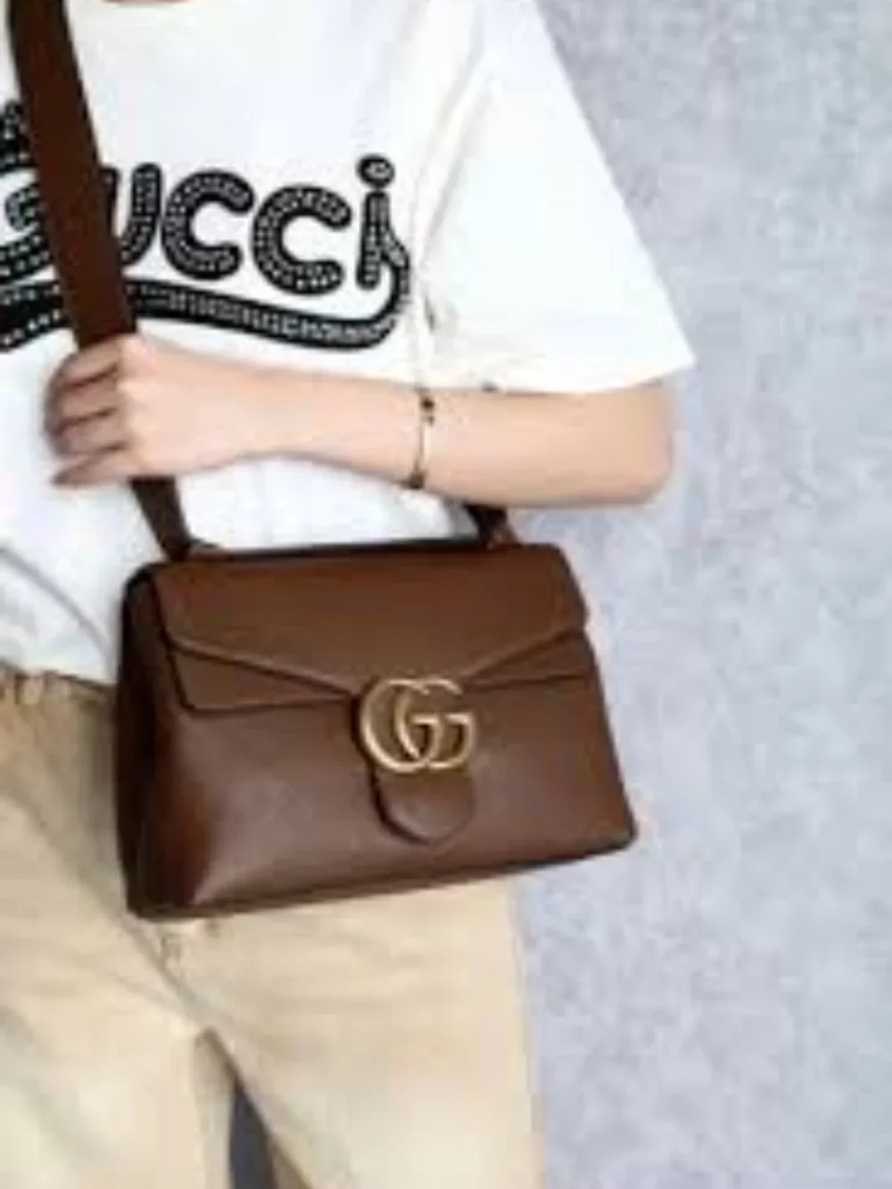Gucci GG Marmont Brown Leather Shoulder Bag | Medium | Gold Hardware - Picture 4 of 16